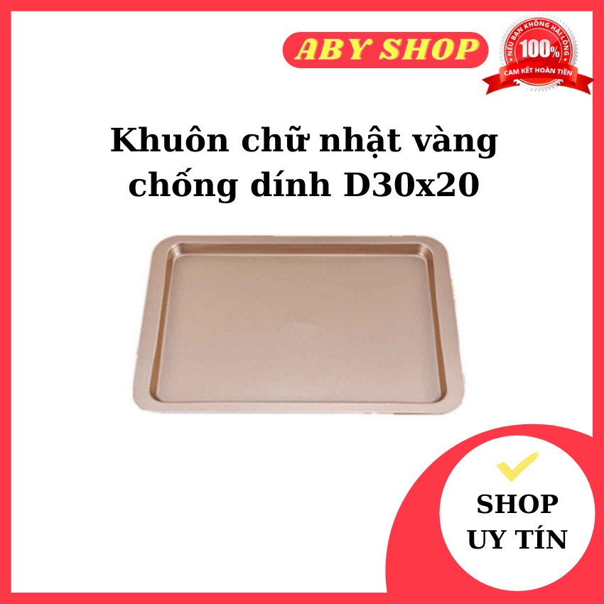 Khuôn chữ nhật vàng chống dính D30x20 ⚡ LOẠI TỐT ⚡ khuôn chữ nhật giúp bạn tạo ra những chiếc bánh
