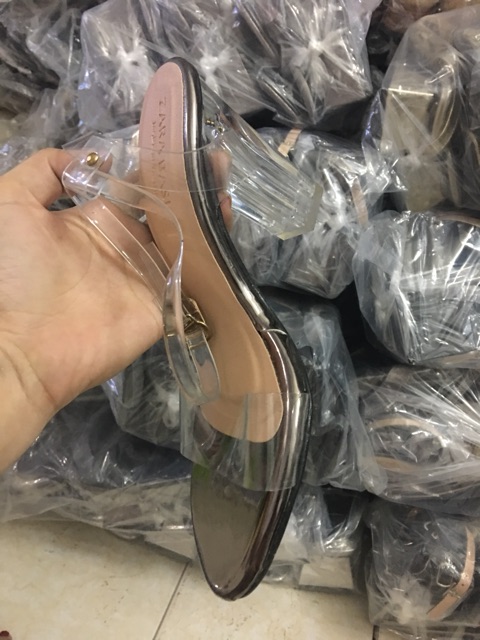 [THANH LÝ] Sandal quai trong thanh lý gót 7cm