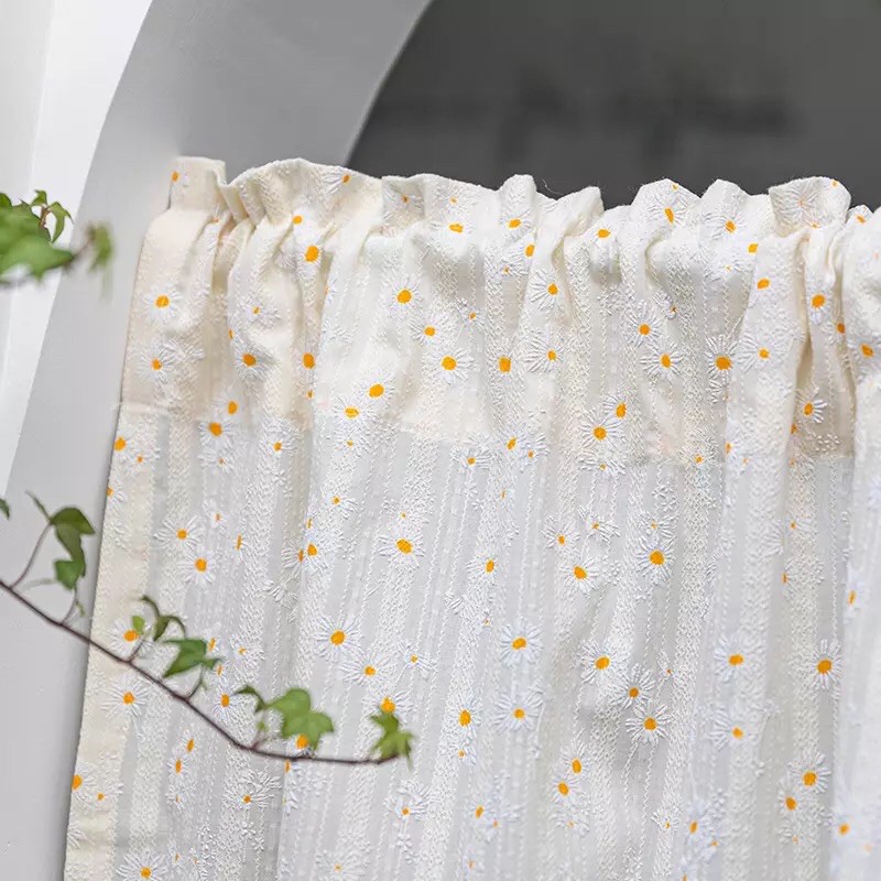 Rèm hoạ tiết Hoa cúc Daisy thơ mộng, rèm trang trí phòng hoa cúc daisy (đặt theo yêu cầu liên hệ CSKH)