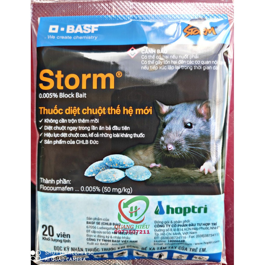 Thuốc Diệt Chuột Storm 1 gói 20 viên chính hãng BASF Se(CHLB Đức)