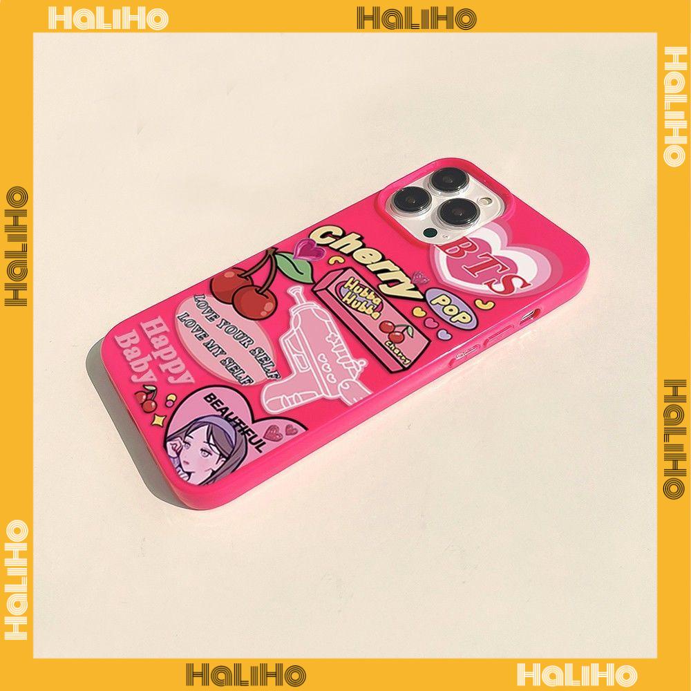 iPhone Case For 14 Series TPU Soft Case Sweet Cute Cherry Pop Glossy Rose Pink Candy Case Camera Protection Shockproof For iPhone 14 13 12 11 Plus Pro Max 7 Plus X XR
