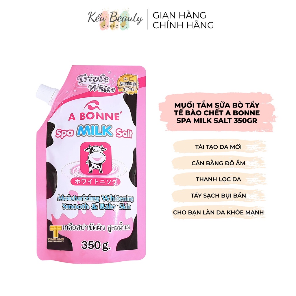 Muối tắm sữa bò tẩy tế bào chết A Bonne Spa Milk Salt trắng da 350g