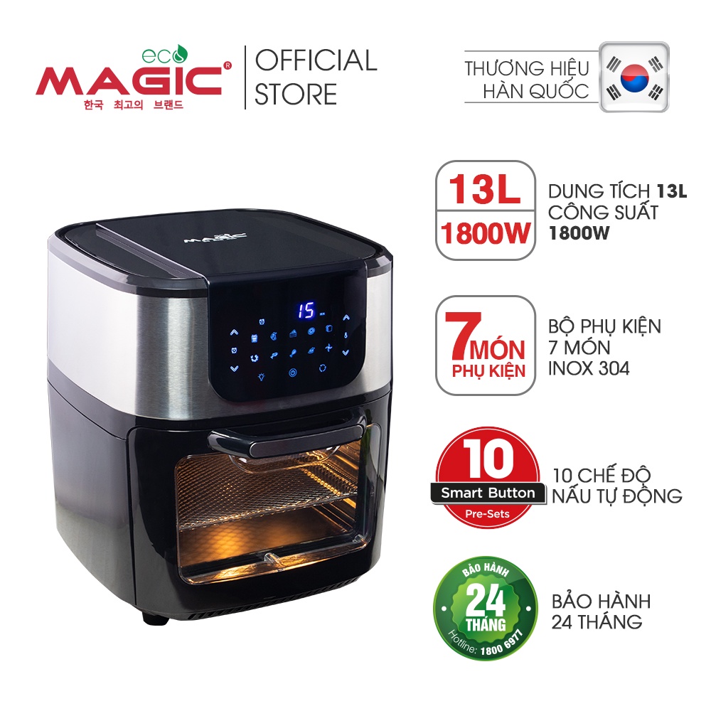 Nồi chiên không dầu kết hợp lò nướng Magic Eco M13, dung tích 13L