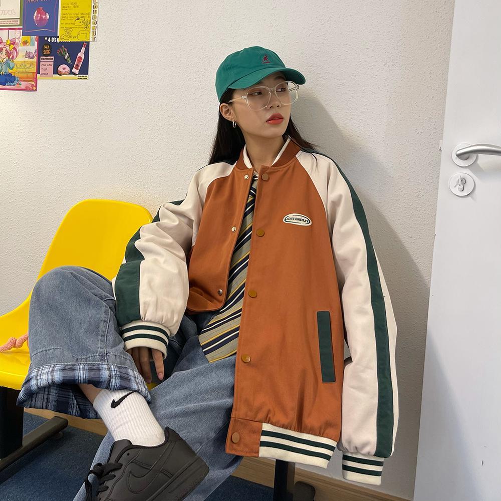 Áo Khoác Bóng Chày Thời Trang Hàn Quốc 2021 Cho Cặp Đôi