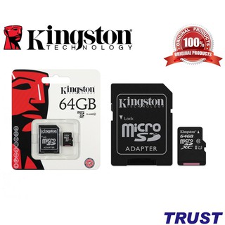 64GB Kingston Thẻ nhớ MicroSD Class 10 (Kèm Adapter) -64GB-Bảo Hành 5 Năm-Hàng Chính Hãng