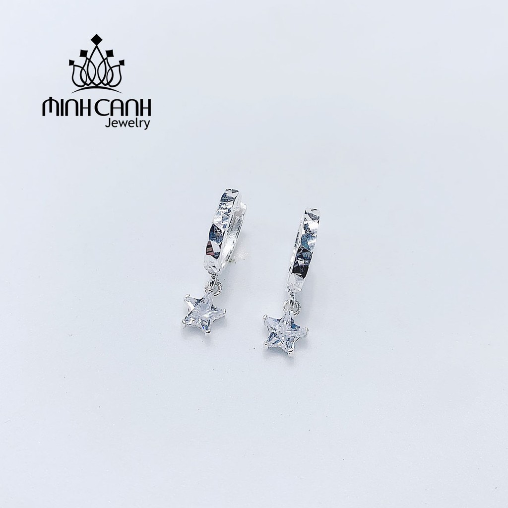 Bông Tai Bạc Khóa Bấm Thả Mix Ngôi Sao - Minh Canh Jewelry