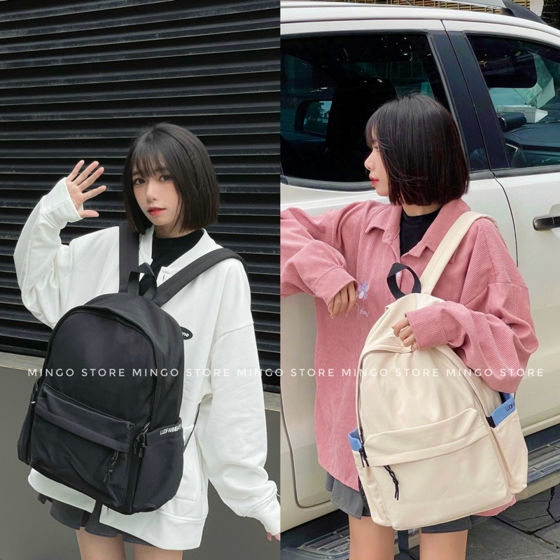 Balo thời trang dáng basic size to 45cm vải thô mềm cao cấp (LOUF BACKPACK)