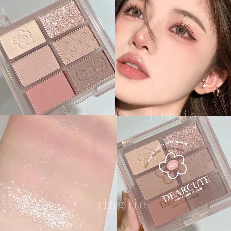 Bảng Phấn Mắt 6 Màu Lì / Nhũ Ngọc Trai Gợi Cảm Cho Nữ