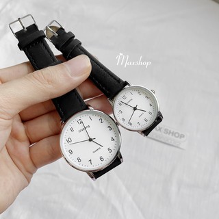 Đồng hồ nam nữ cặp đôi ULZZANG mặt tròn số kiểu basic
