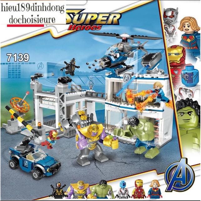 Lắp ráp xếp hình Lego siêu anh hùng 76131 Lepin 07123 sy1334 bela 11262 : End Game Cuộc tổng tấn công thanos