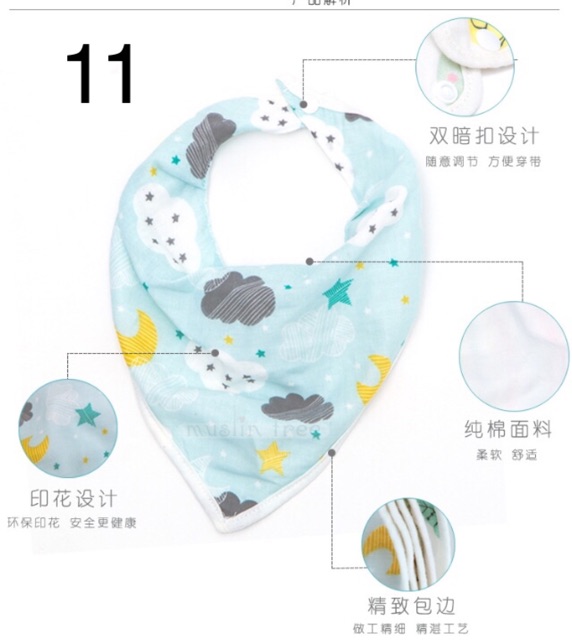 Yếm xô tam giác sợi tre Muslin tree