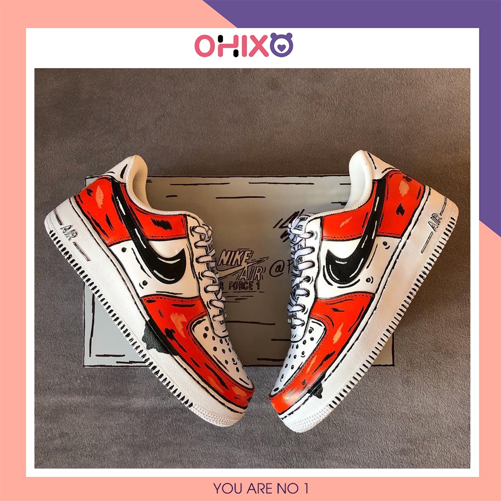 Giày Custom 𝐍𝐈𝐊𝐄 𝐀𝐈𝐑 𝐅𝐎𝐑𝐂𝐄 Thể Thao Nữ Sneaker Hàn Quốc Chất Đẹp Đế Bằng OHIXO AFC20
