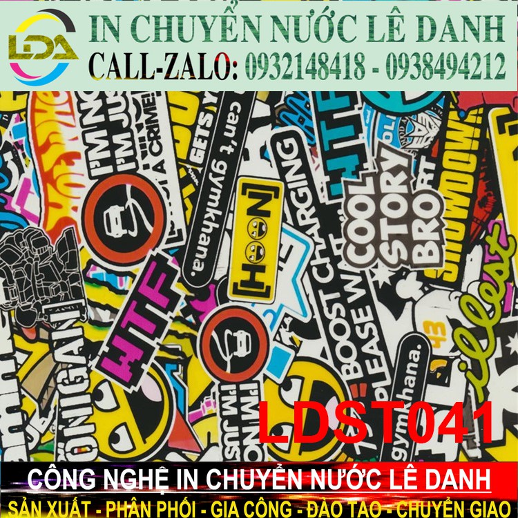 Màng in chuyển nước họa tiết nhãn dán trang trí xe máy, nón bảo hiểm,... - LDST041