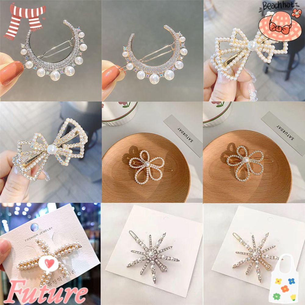 Kẹp Tóc Hình Nơ Họa Tiết Hoa Xinh Xắn Thời Trang