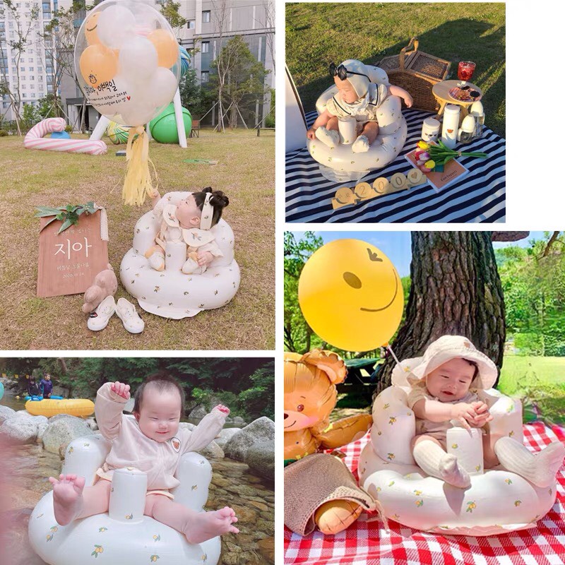 Ghế hơi tập ngồi cho bé Hàn Quốc chống ngã - Giúp bé tự tin tập ngồi, hoạ tiết dễ thương Baby Dreams