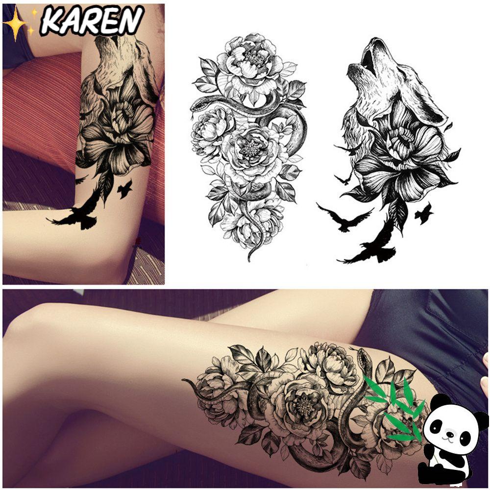 Miếng Dán Hình Xăm Tạm Thời Hình Hoa Đào 3D Chống Nước Gợi Cảm Cho Nữ