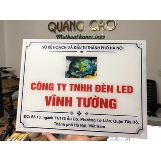 Biển Công ty bằng Mica KT 30x 40 cm