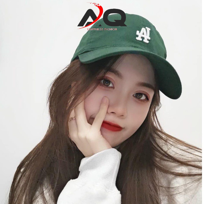 Nón kết thêu chữ LA mũ lưỡi trai chất kaki cotton cao cấp form unisex nam nữ AQ STORE