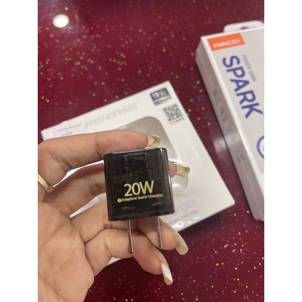 sạc Pisen 20w chính hãng trong suốt - Bh 12 Tháng