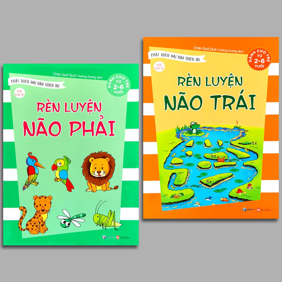 Sách - Phát triển đại não thiên tài - Combo Rèn luyện não trái, não phải 2-6 tuổi (Bộ 2 quyển, lẻ tùy chọn)