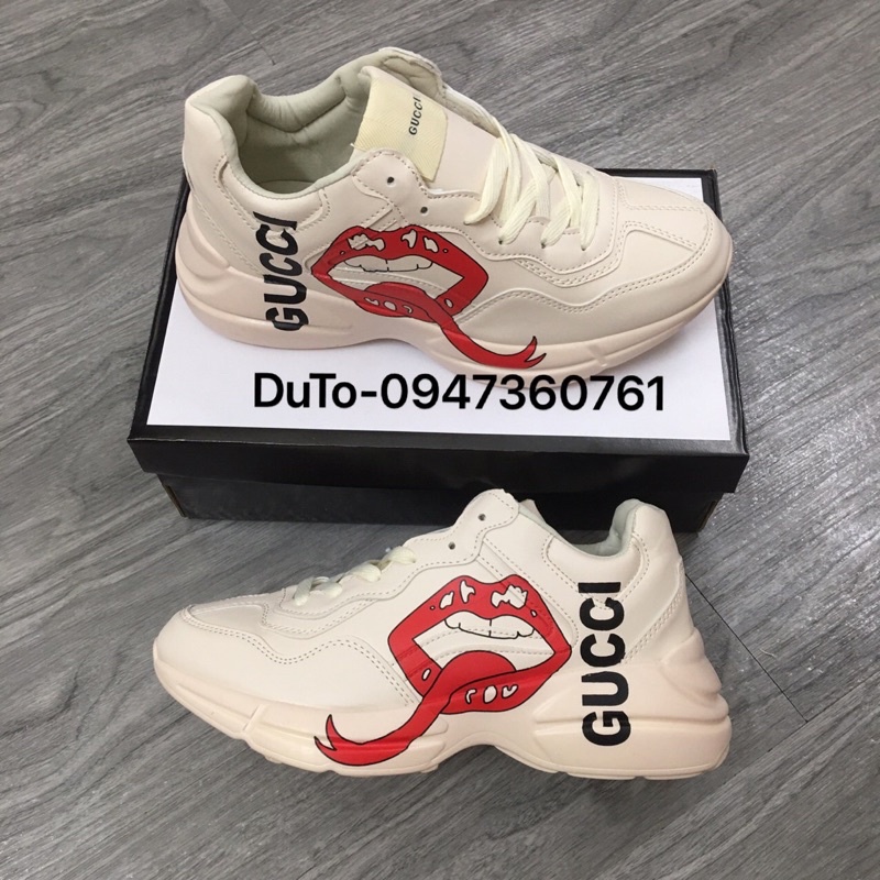 Giày 𝐆𝐮𝐜𝐜𝐢 chunky trơn màu kem size 36->44 NAM NỮ