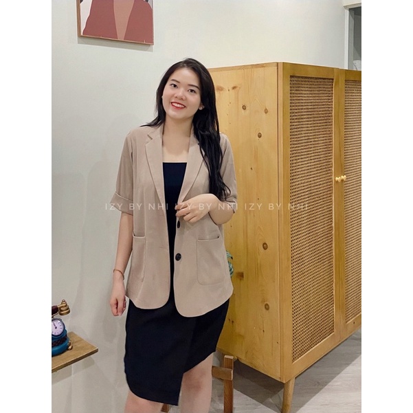 ÁO KHOÁC BLAZER BIGSIZE TAY LỠ CÓ TÚI - BLAZER BIG SIZE THIẾT KẾ - IZY BY NHI ...