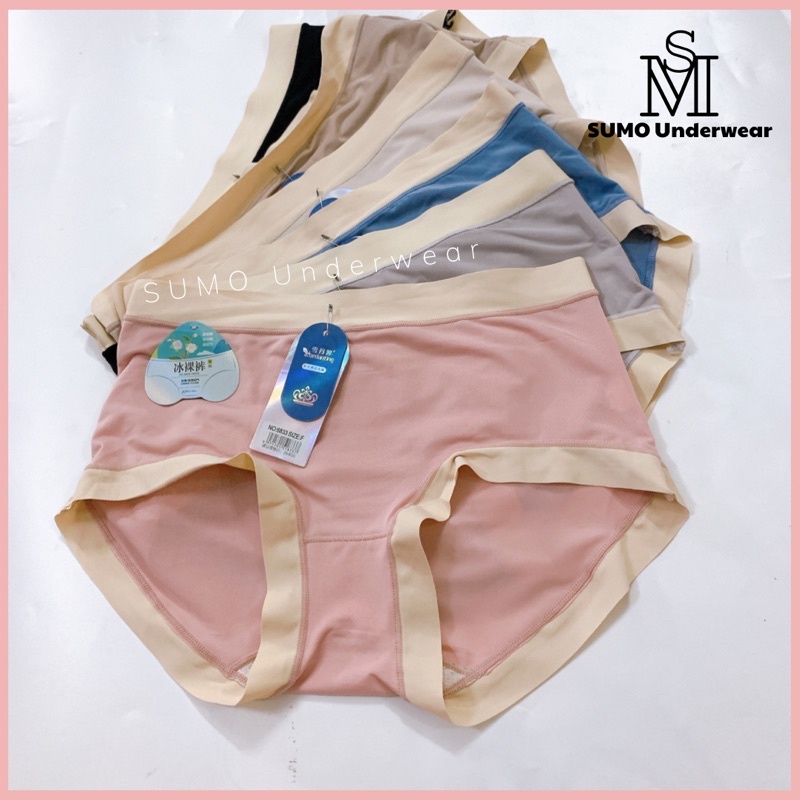 (Sét 5c) Quần lót nữ su lạnh viền su cắt, đáy kháng khuẩn, phom 40-60kg. SUMO-6833