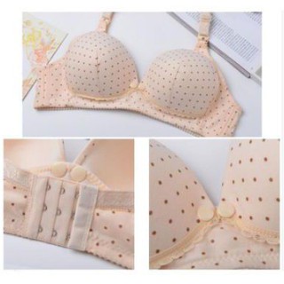 [bán chạy] Combo 4 áo ngực bầu và cho bé bú cài cúc ngang chấm bi - hàng đẹp - chống chảy xệ ngực