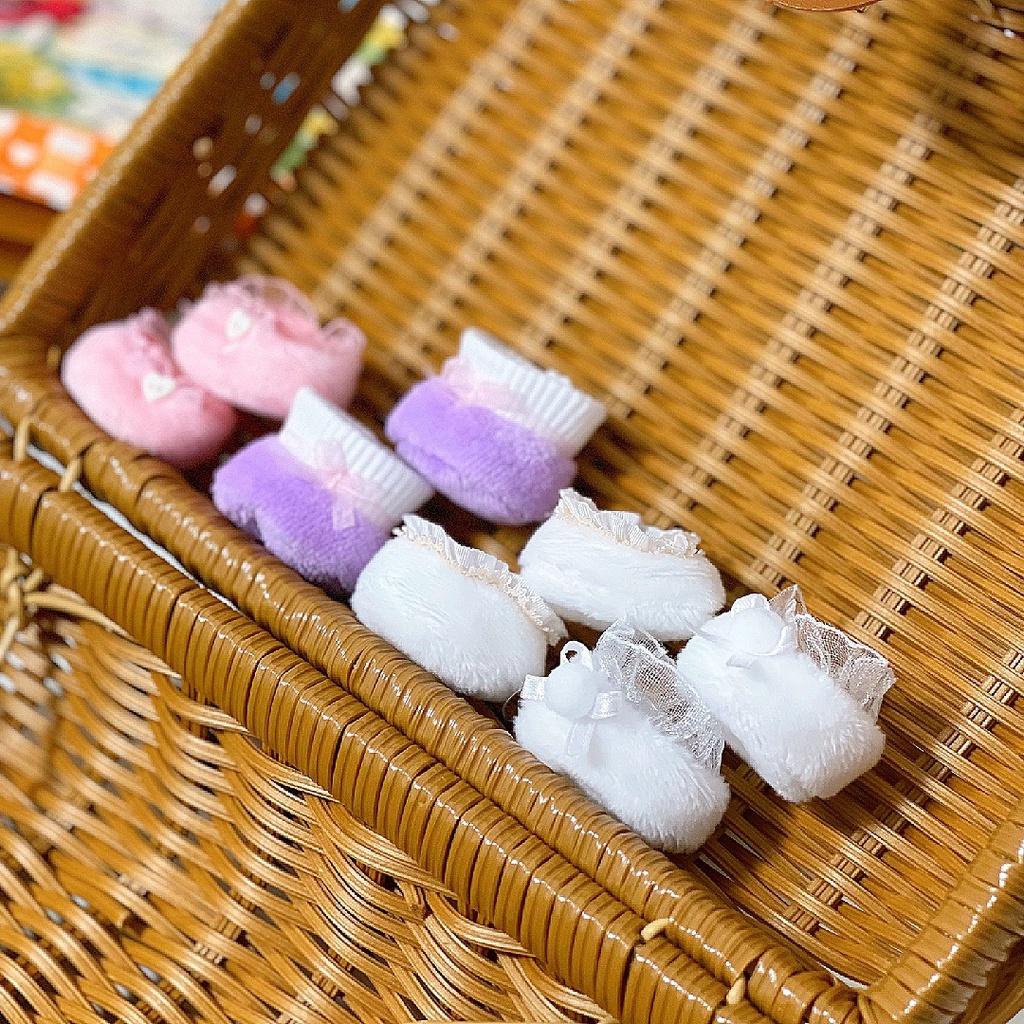 Giày vải nỉ lông dễ thương phù hợp búp bê 20cm