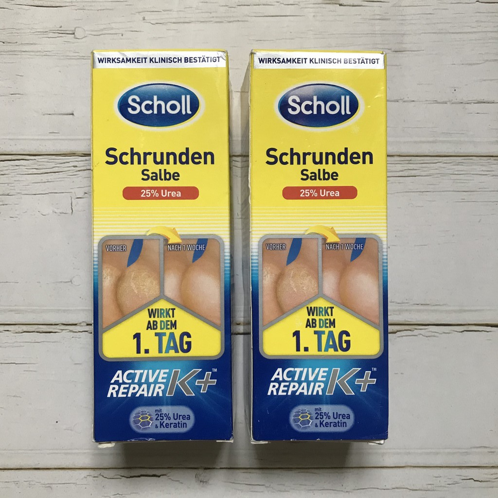 Kem hết nứt gót chân chuyên sâu Scholl Schrunden Salbe Đức 60ml [Hàng nội địa Đức]