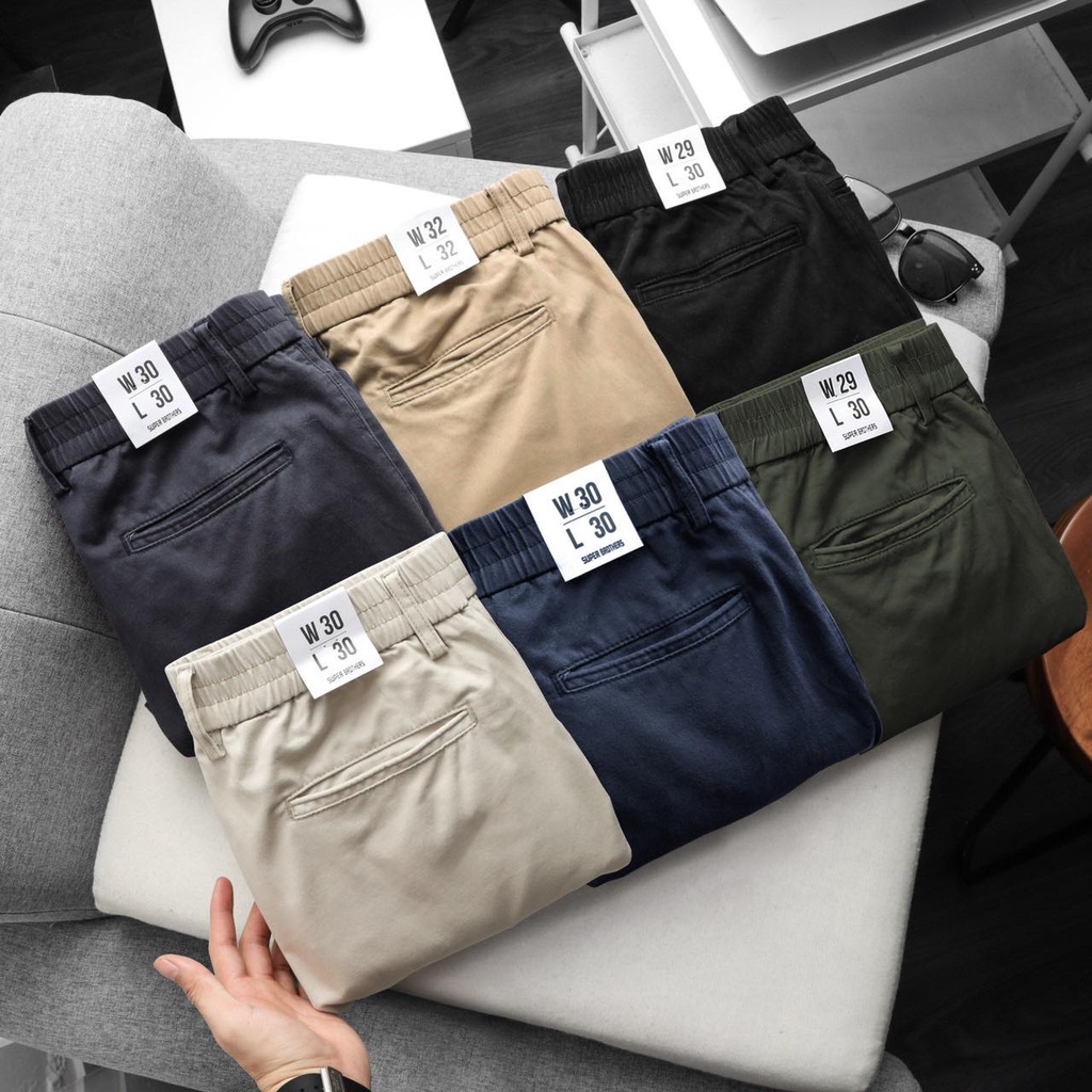 Quần Kaki Cạp Chun Màu Trơn