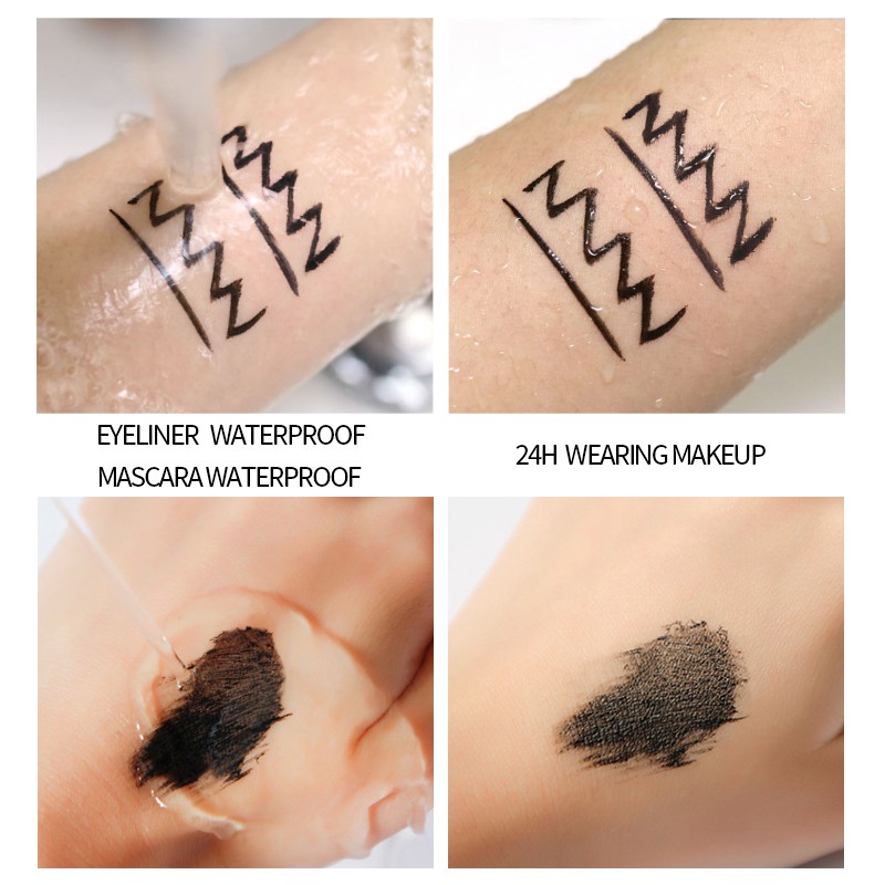 Set Mascara + Bút kẻ mắt COCUTE hiệu ứng 3D chuyên dụng trang điểm mắt giữ màu tốt 12g