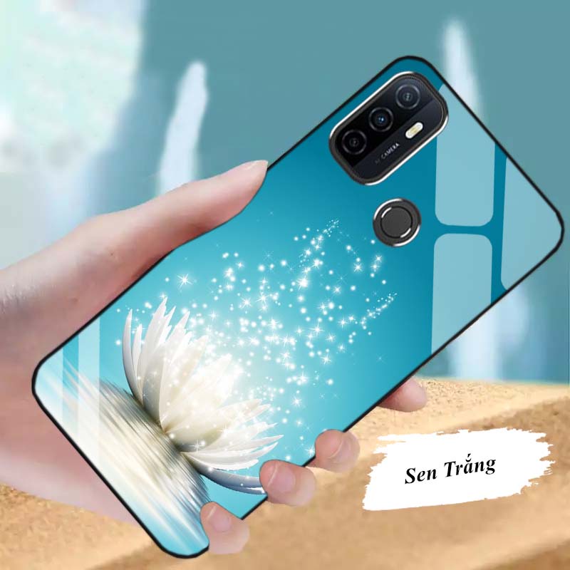 Ốp OPPO A53 Lưng Kính Cường Lực Cao Cấp Mới Nhất