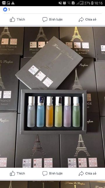 Set 6 tinh dầu nước hoa Pháp