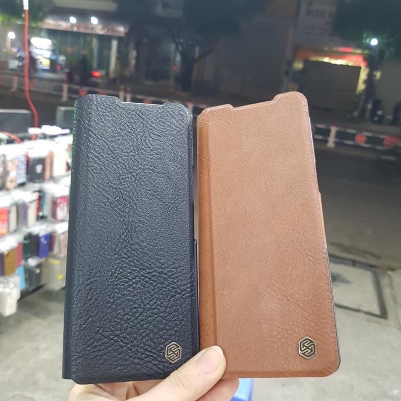 Bao da Samsung Z Fold3 case cứng giữ ốp,vân kiểu da loại sịn,có ngăn để bút hàng chính hãng Nikin