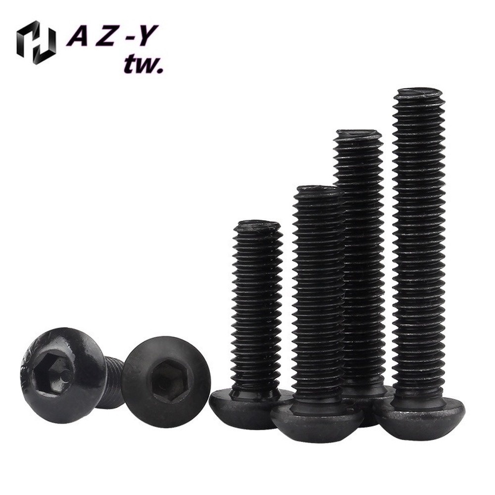 Ốc Vít Đầu Lục Giác Tròn / Tròn Màu Đen 10.9 M2 / M2.5 / m3 / M4 / M5 / M6 Chuyên Dụng
