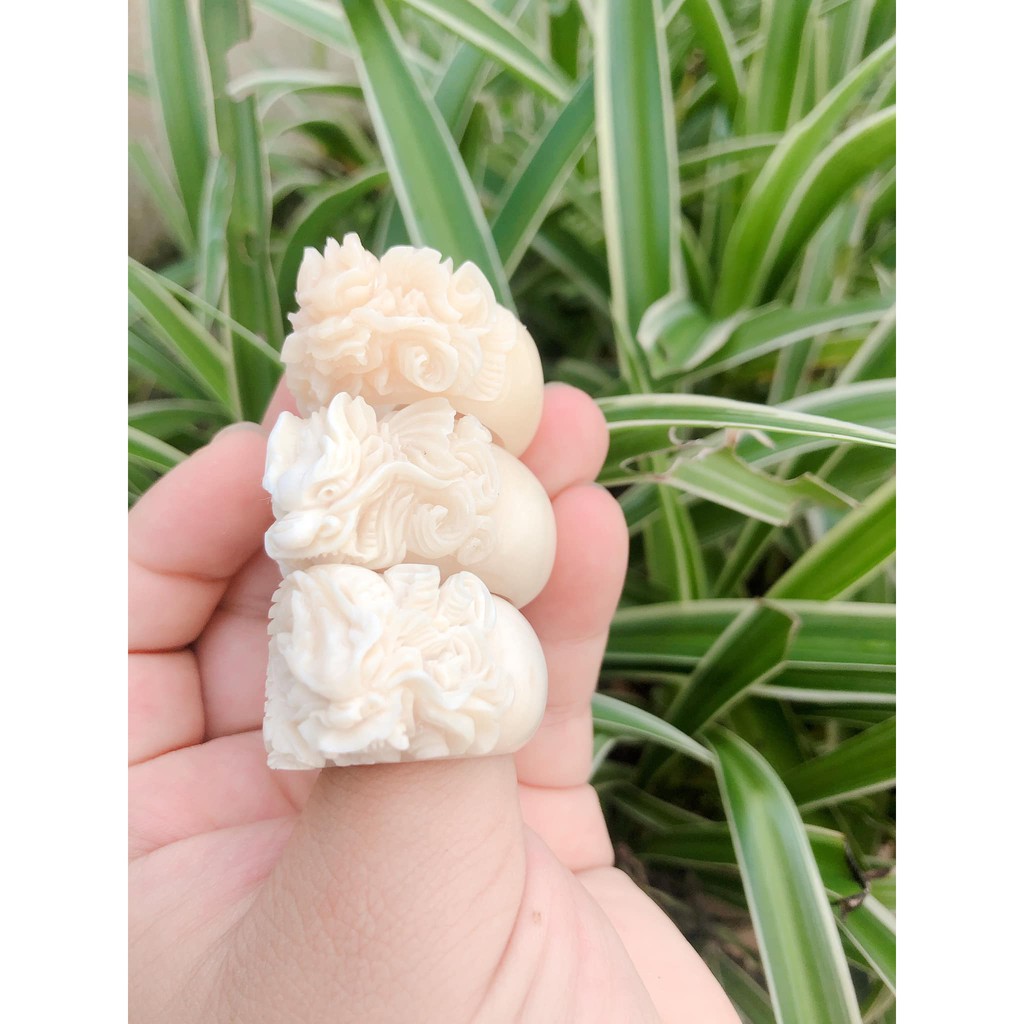 NHẪN XƯƠNG MỸ NGHỆ HÌNH CÁ CHÉP HÓA RỒNG _ XƯƠNG THẬT