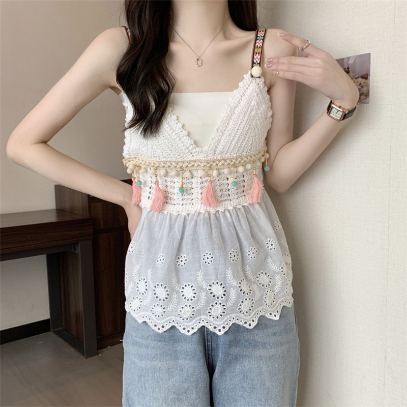 Áo Hai Dây Dệt Kim Phong Cách Dân Tộc Thời Trang Cho Nữ