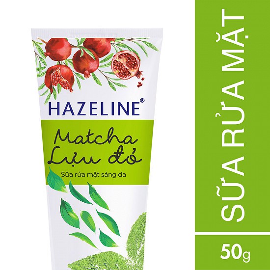 Sữa rửa mặt Hazeline Matcha lựu đỏ, Nghệ Kiwi 50g