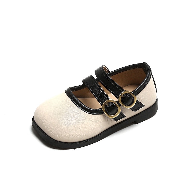 Giày búp bê 2 quai ngang cho bé gái -giày công chúa đế bệt, da PU mềm cho bé có đế chống trượt Babybees V291 (sz21-sz30)