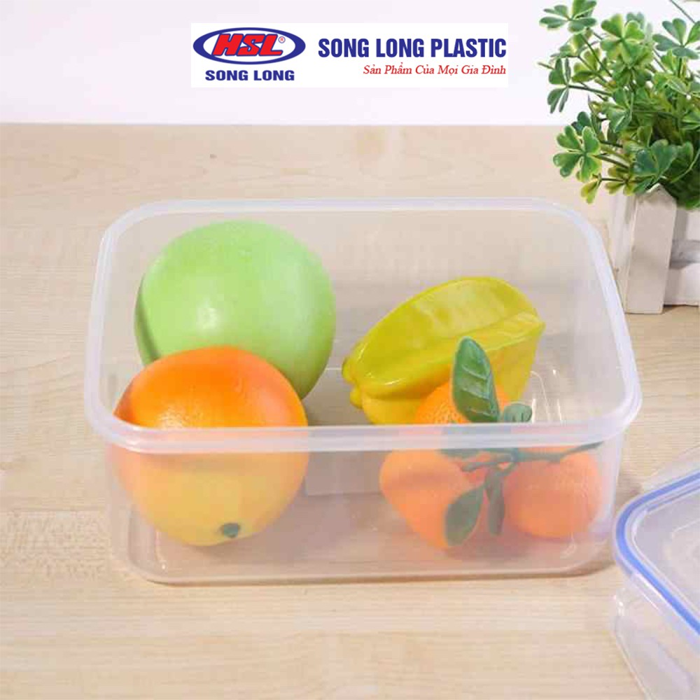 Hộp bảo quản thực phẩm 2470ml, 1420ml, 590ml nhựa có nắp Song Long Plastic đa năng - 2245(3-6686)