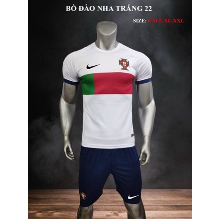 Bộ áo bóng đá Bồ Đào Nha trắng hàng việt nam cao cấp 2022-2023