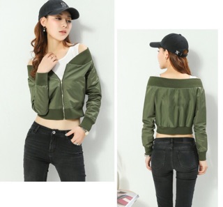 ÁO KHOÁC GIÓ NỮ FORM RỘNG CROPTOP
