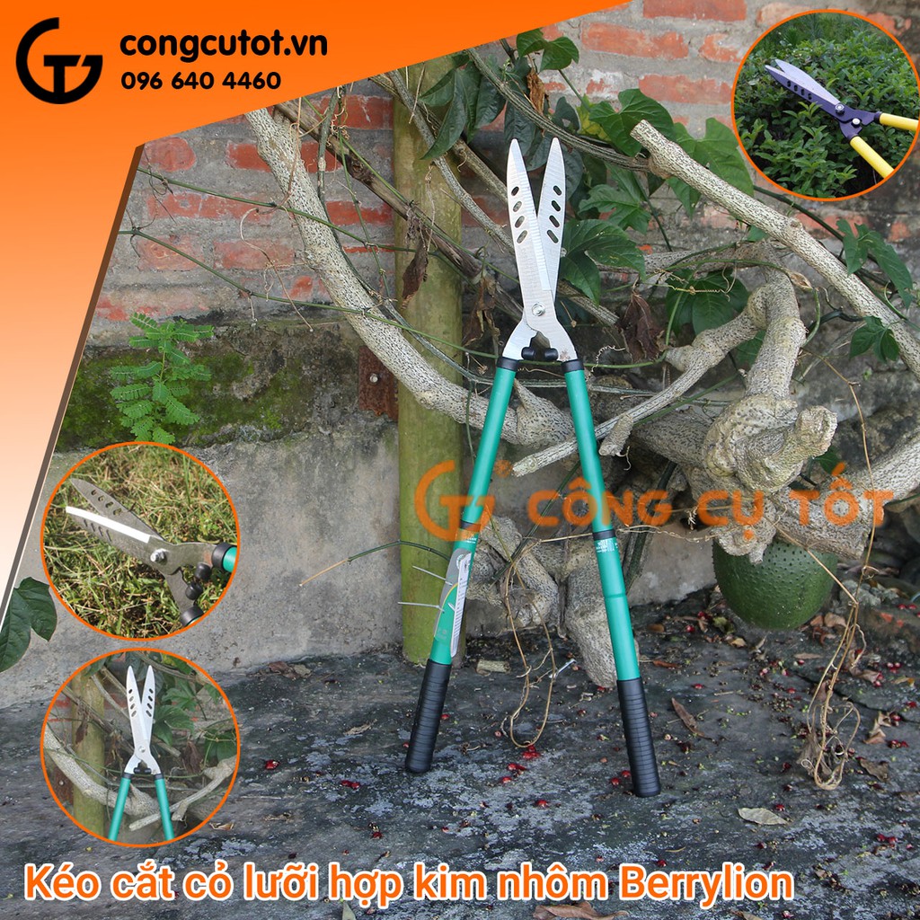 Kéo cắt cỏ cán tăng cao su lưỡi hợp kim nhôm Berrylion 840mm 1613