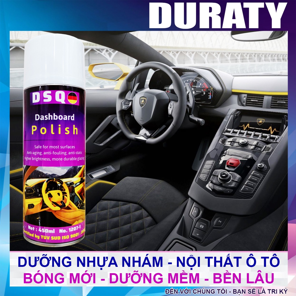 Phục Hồi Nhựa Nhám - Dưỡng Nhựa Nhám - Xịt Bóng Xe - Ghế Da, Taplo, Nội Thất Ô tô Xe Máy - DSQ DBOARD