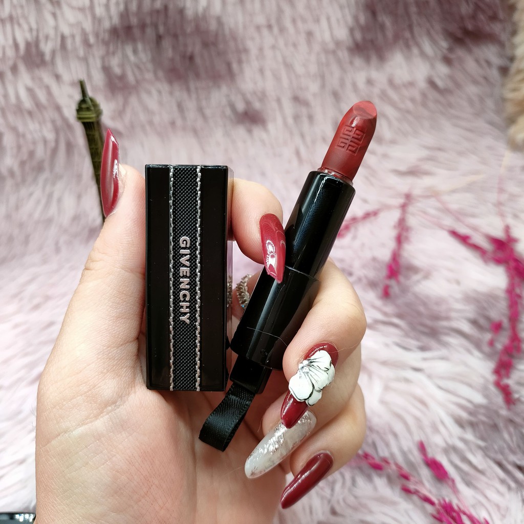 Son Givenchy Rouge Interdit Lipstick màu 25 Rouge Revelateur mini 1.5g Cao Cấp Sắc Đỏ Huyền Bí | BigBuy360 - bigbuy360.vn