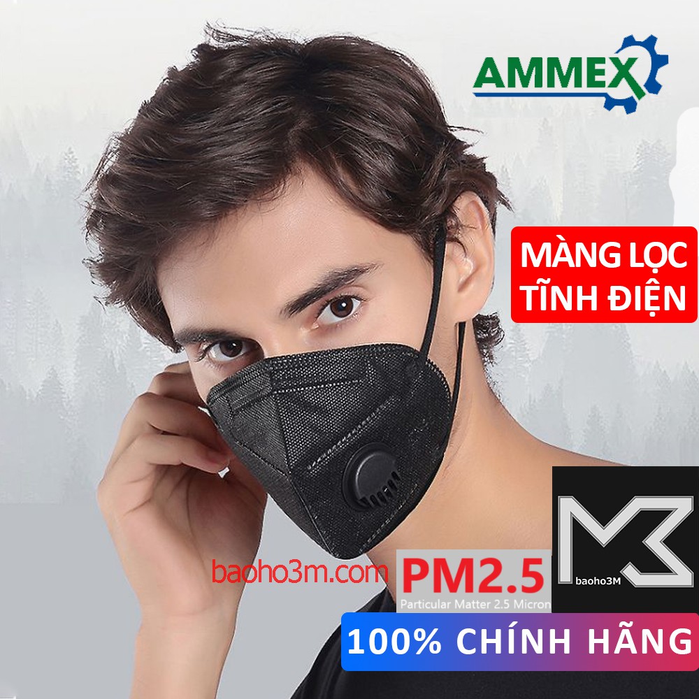 10 khẩu trang chống bụi mịn AM 2011V+ nhiều màu, có van thở 1 chiều - chống bụi mịn PM2.5