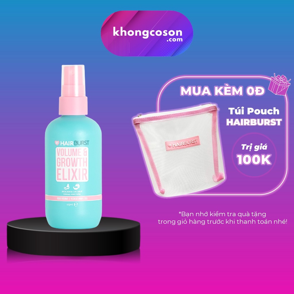 Xịt Dưỡng Tóc Hairburst Xịt Kích Thích Mọc Tóc và Tạo độ Phồng Hairburst Volume And Growth Elixir 125ml - Khongcoson