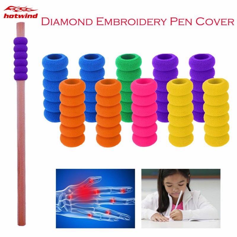 Set 10 dụng cụ bọc đầu bút chì hỗ trợ cầm tay khi viết nhiều màu sắc tiện dụng