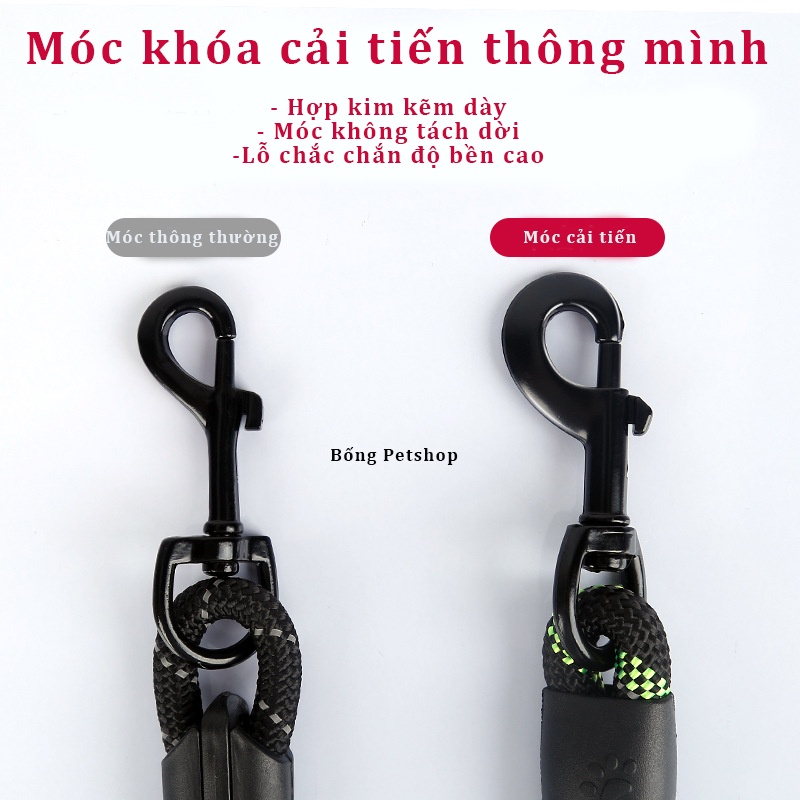 Dây dắt thú cưng cao cấp, dày, chắc chắn dành cho thú cưng lớn (10 - trên 30Kg thoài mái) 1.5M